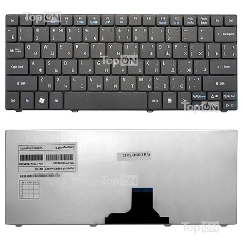Клавиатура для ноутбука Acer Aspire 1410 1425 1810 1830 Aspire One 721 722 751 Series Плоский Enter Черная без рамки NSK-AQ10R 111000₽