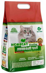 HOMECAT эколайн зеленый ЧАЙ наполнитель комкующийся для туалета кошек (6 + 6 л)