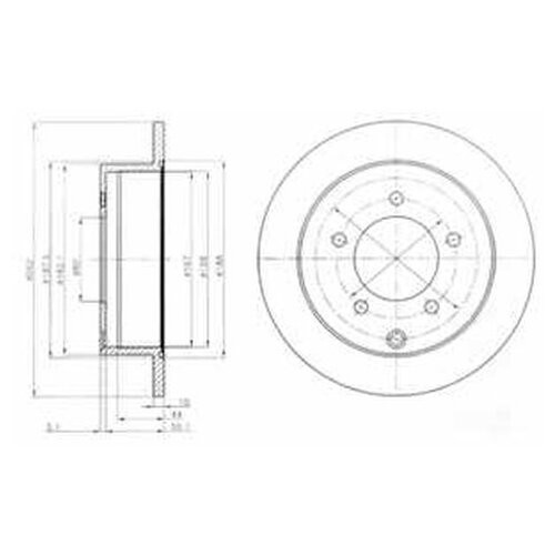 фото Тормозной диск delphi bg4198 для mitsubishi lancer vii,viii