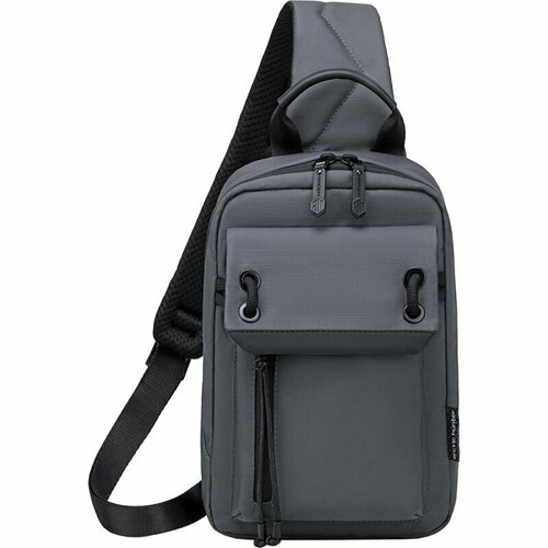 фото Рюкзак мессенджер arctic hunter, фактура гладкая, серый