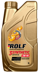 Синтетическое моторное масло ROLF 3-Synthetic 5W-40, 1 л, 1 шт.