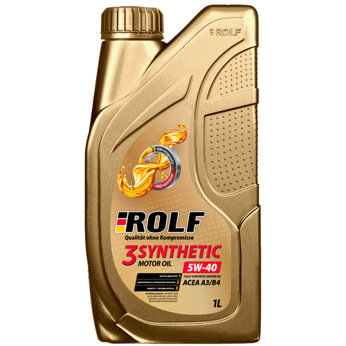 ROLF масло 3-synthetic 5W-40 ACEA A3/B4 1 л пластик, 322730