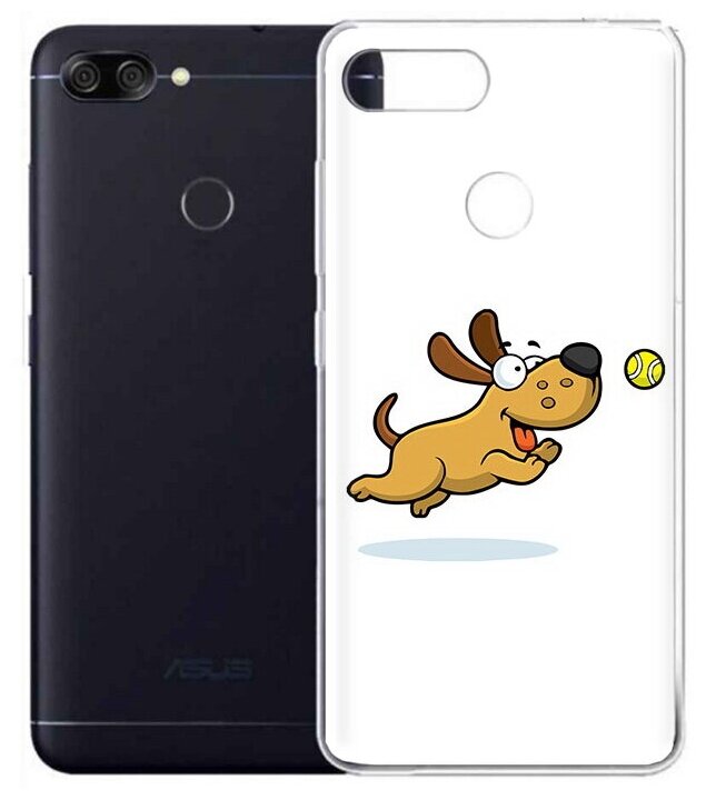 Чехол задняя-панель-накладка-бампер MyPads пёсик для ASUS Zenfone Max Plus (M1) X018DC/ZB570TL 5.7 противоударный