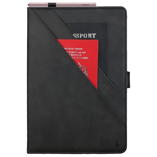 фото Чехол mypads для samsung galaxy tab a 8.0 (2019) sm-t290 / t295 с крепежом держателем для стилуса с местом для apple pencil из качественной импортной эко-кожи черный