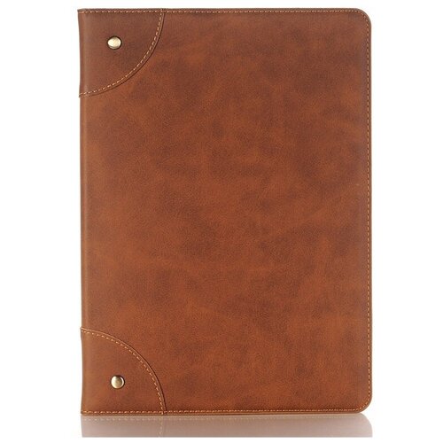 фото Чехол-книжка mypads из качественной импортной кожи прошитый элегантной прострочкой с мульти-подставкой и визитницей для lenovo tab p11 tb-j606l (2020/2021) ретро светло-коричневый