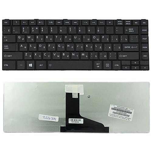 Клавиатура для ноутбука Toshiba Satellite L800 L830 M800 M805 M840 Series Плоский Enter Черная без рамки PN 9ZN7SSQ10R AEBY3700120 92000₽