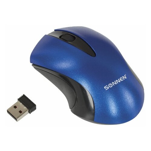 Мышь беспроводная SONNEN M-661Bl USB 1000 dpi 2 кнопки 1 колесо-кнопка оптическая синяя 512648 62100₽