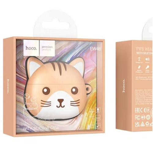 Наушники bluetooth HOCO EW46 TWS khaki cat (хаки) наушники hoco ew46 кошка оранжевая