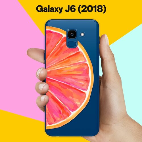 Силиконовый чехол Грейпфрут на Samsung Galaxy J6 (2018) силиконовый чехол ленивец на samsung galaxy j6 2018