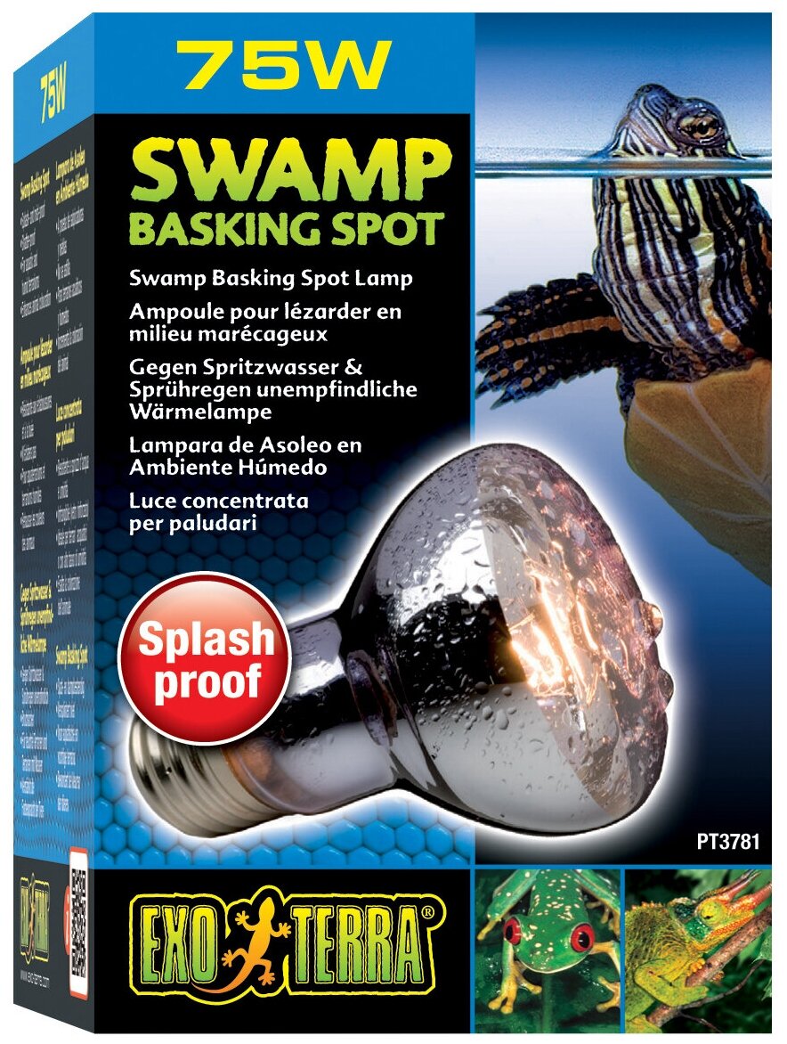 Лампа лампа накаливания Exo Terra Swamp Basking Spot (PT3781) , 520 люмен , 75 Вт - фотография № 1