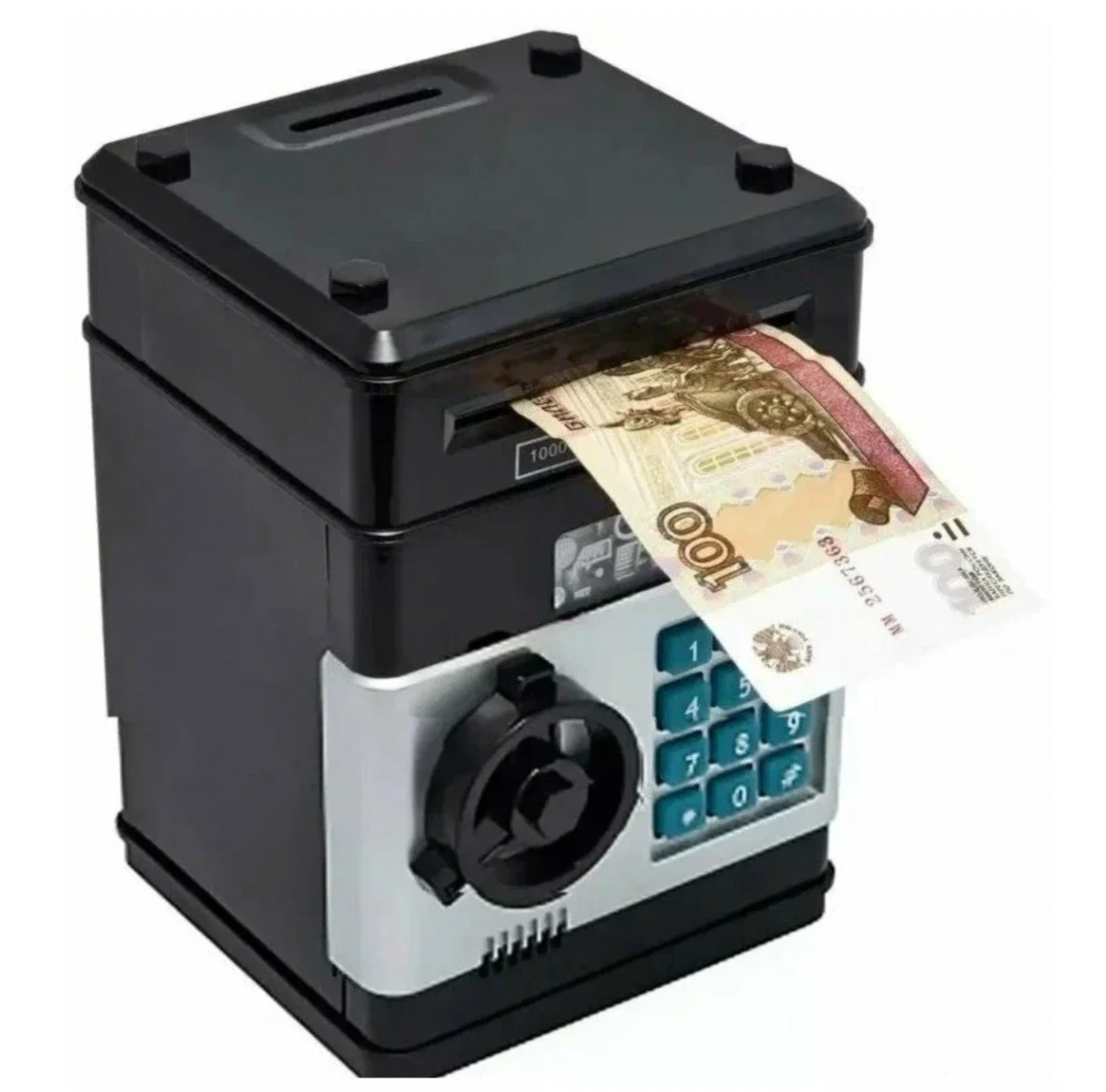 Электронная копилка сейф для денег с кодовым замком и купюроприемником (черный)