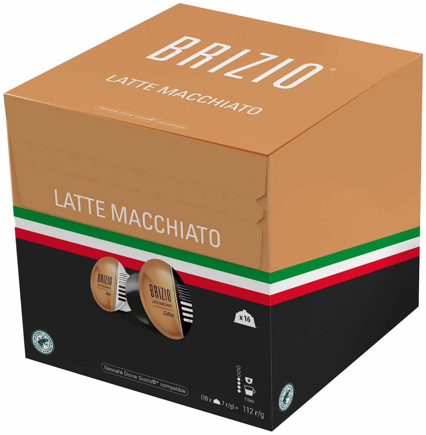Кофе в капсулах Brizio Latte Macchiato Dolce Gusto 16 капсул - фотография № 1