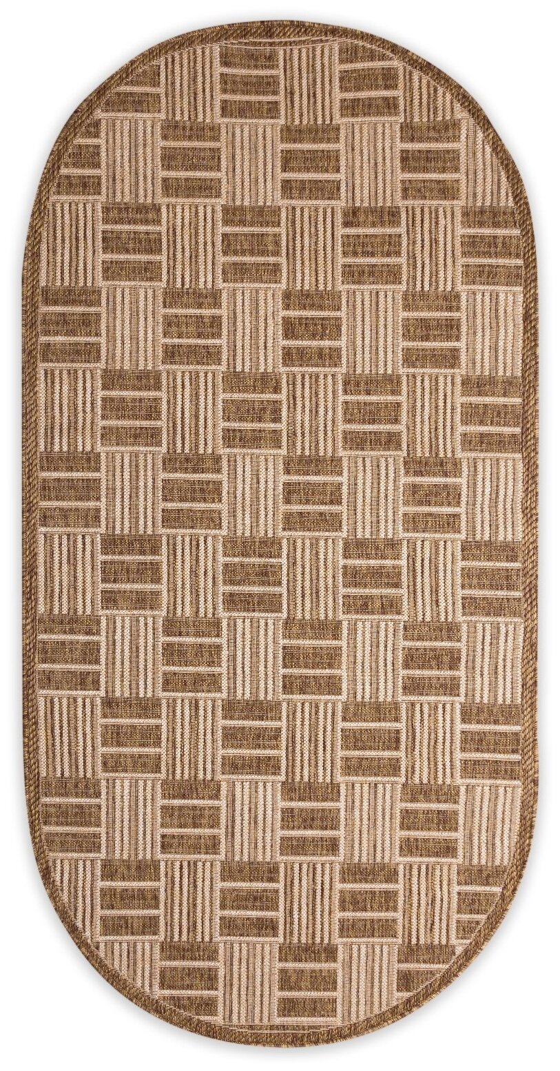 Ковер Люберецкие ковры Эко 7917-23, бежевый/коричневый, 0.8 х 0.5 м - фотография № 1