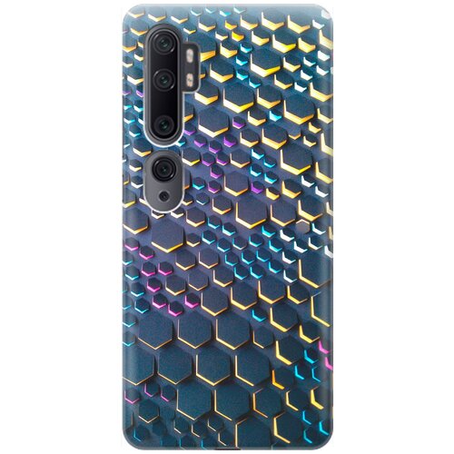 фото Re:pa накладка transparent для xiaomi mi note 10 / note 10 pro с принтом "графитовые соты"