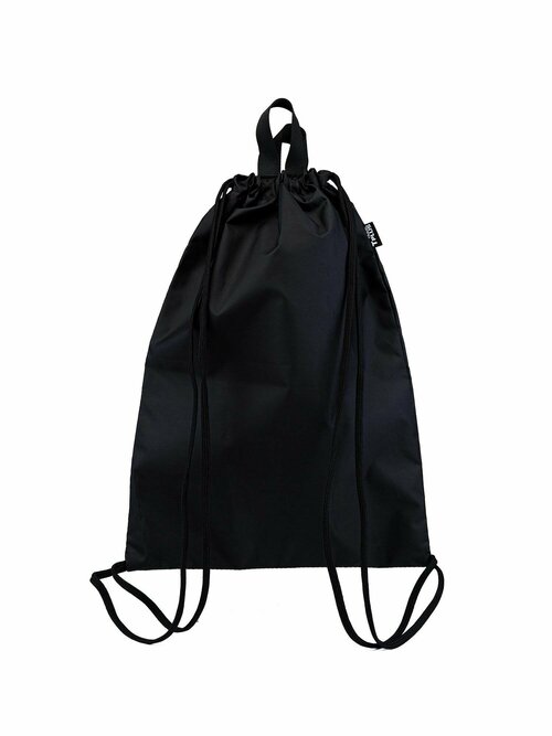 Мешок для обуви, Рюкзак для спорта универсальный с двумя отделениями 470x330 мм (оксфорд 210, чёрный), Tplus
