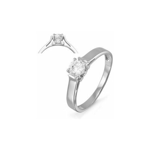 фото Серебряное кольцо кюз del'ta dс114453 с фианитом, размер 18 diamant-online