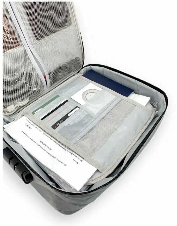 Органайзер для хранения документов с кодовым замком А4 (Серый) дорожный папка сумка в поездку Цвет серый - фотография № 4