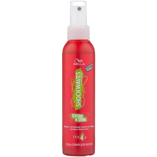 wella shockwaves tuff stuff heat sweat proof gel 200ml Wella SHOCKWAVES гель-спрей Texture N' Shine, сильная фиксация, 150 мл