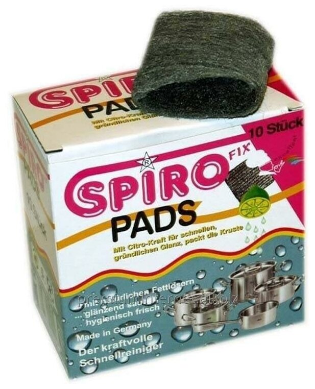 Стальные мочалки Siral Spiro Fix Pads мыльные от нагара на посуде Лимон 10 шт