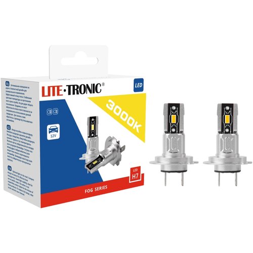 Автолампа светодиодная H7 LITE-TRONIC FOG LED 3000K 12V H7FSLEDX2 комплект 2шт