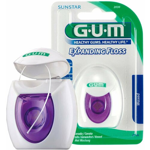 Зубная нить GUM Expanding Floss, 30 м