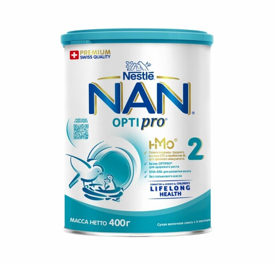 Смесь молочная Nestle NAN Optipro 2 с 6 месяцев 400 г