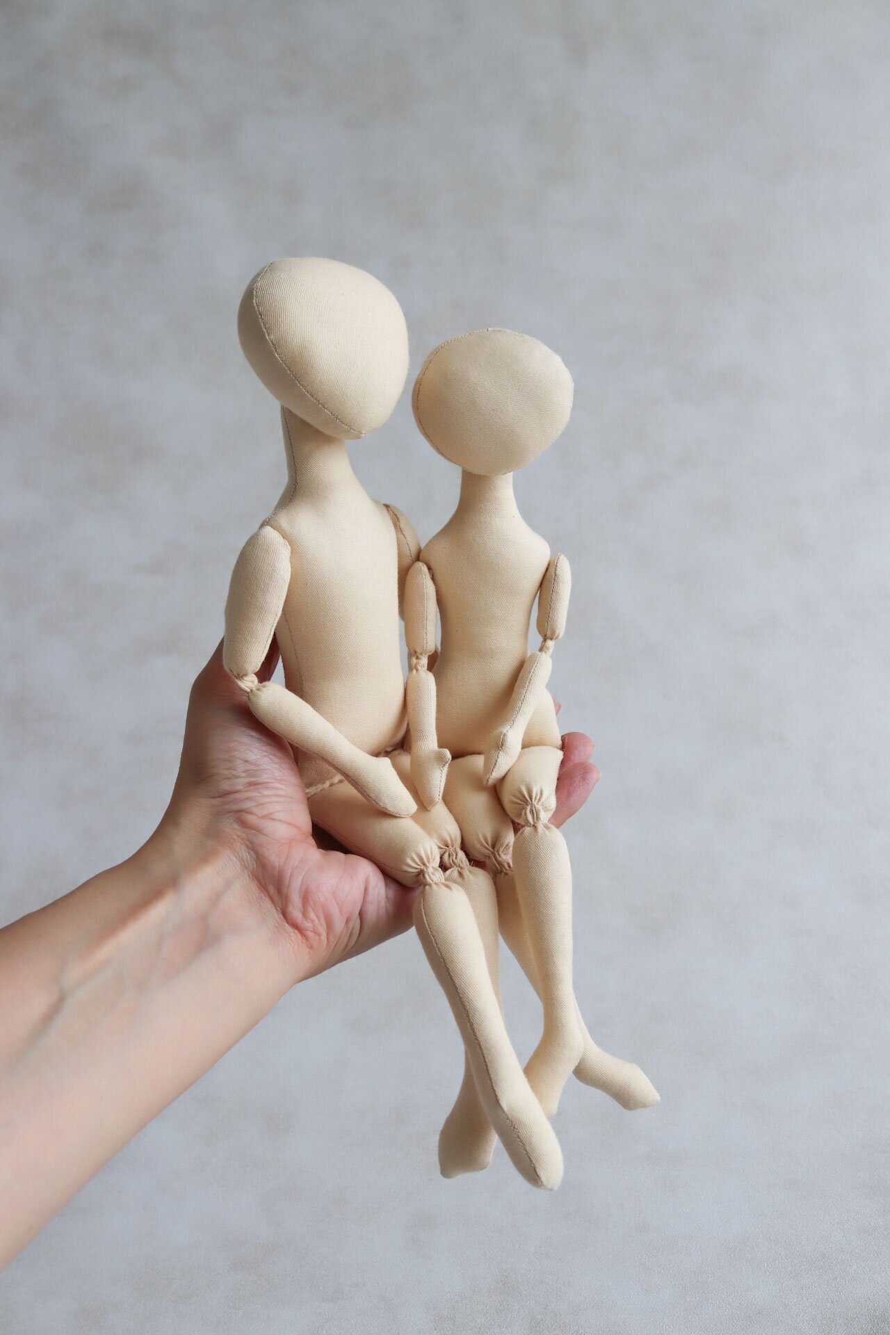 Пара Маргарита и Леона, рост 29 и 31 см. Комплект заготовок интерьерных кукол из текстиля для хобби, рукоделия, творчества.