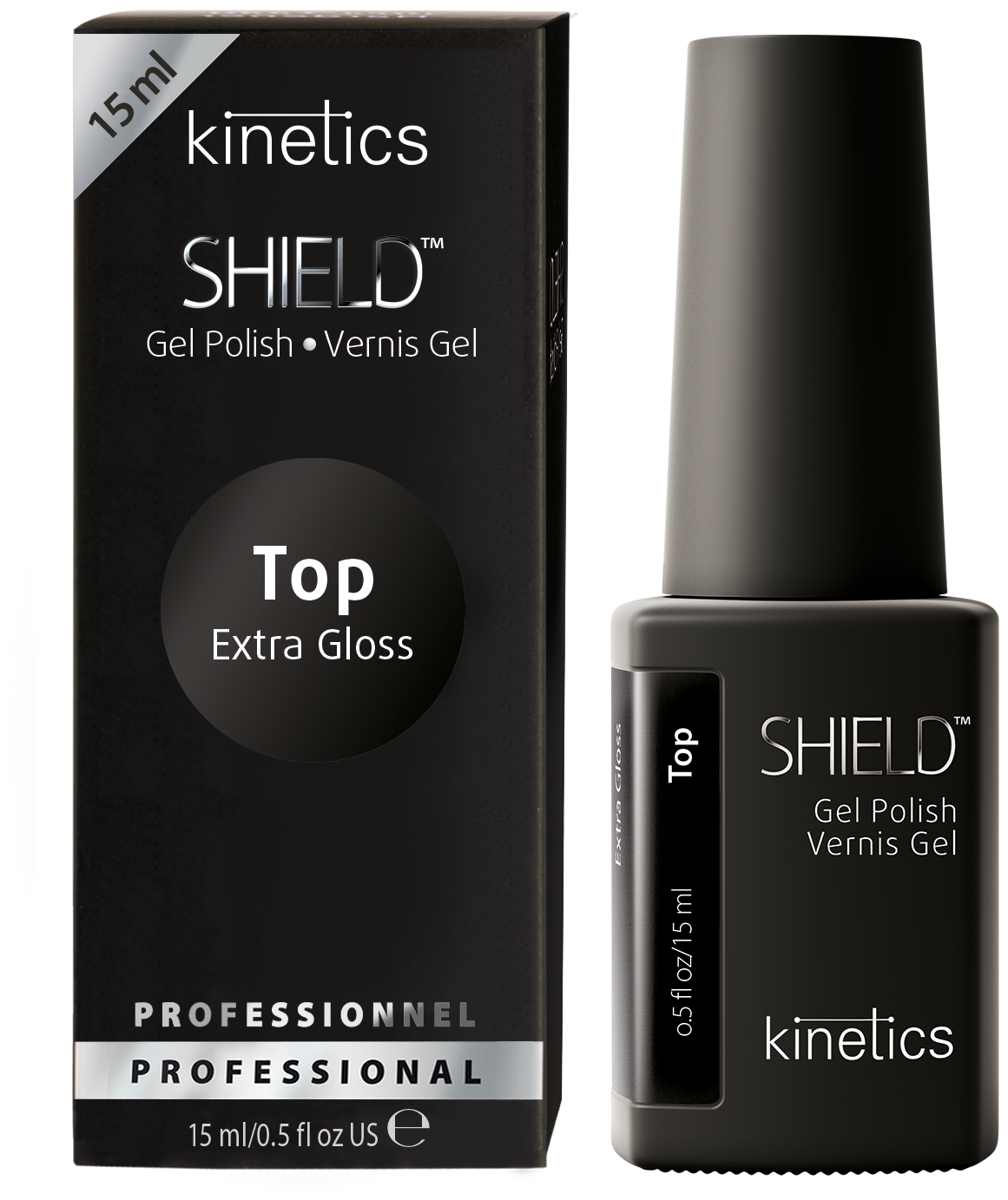 Kinetics Shield Extra Gloss Top - Кинетикс Топовое покрытие с экстра глянцем бесцветный, 15 мл -