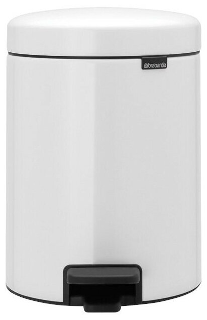 Бак мусорный с педалью Brabantia "newIcon"5л, белый,112065