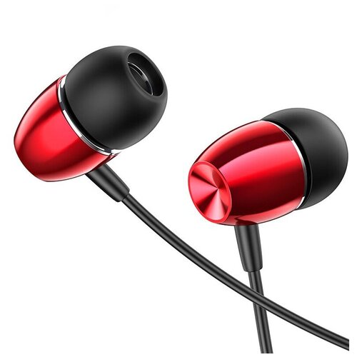 Наушники внутриканальные Borofone BM57 Collar микрофон кнопка ответа кабель 12м цвет красный 22500₽