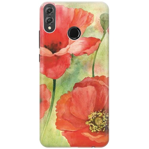 фото Re:paчехол - накладка artcolor для honor 8x с принтом "алые маки"
