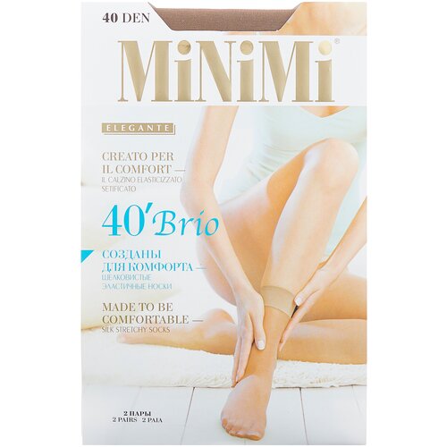 Носки MiNiMi, 40 den, 2 пары, размер 0 (one size), бежевый, коричневый носки minimi estivo 8 2 п mimi 0 uni daino