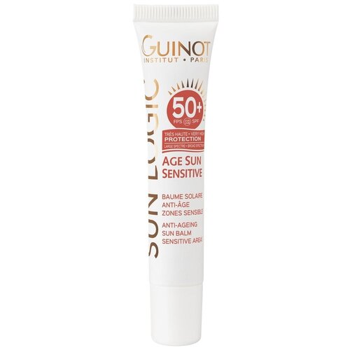 фото Guinot бальзам baume solaire sensitive spf 50+ антивозрастной солнцезащитный для чувствительных зон с очень высокой степенью защиты spf 50+, 15 мл