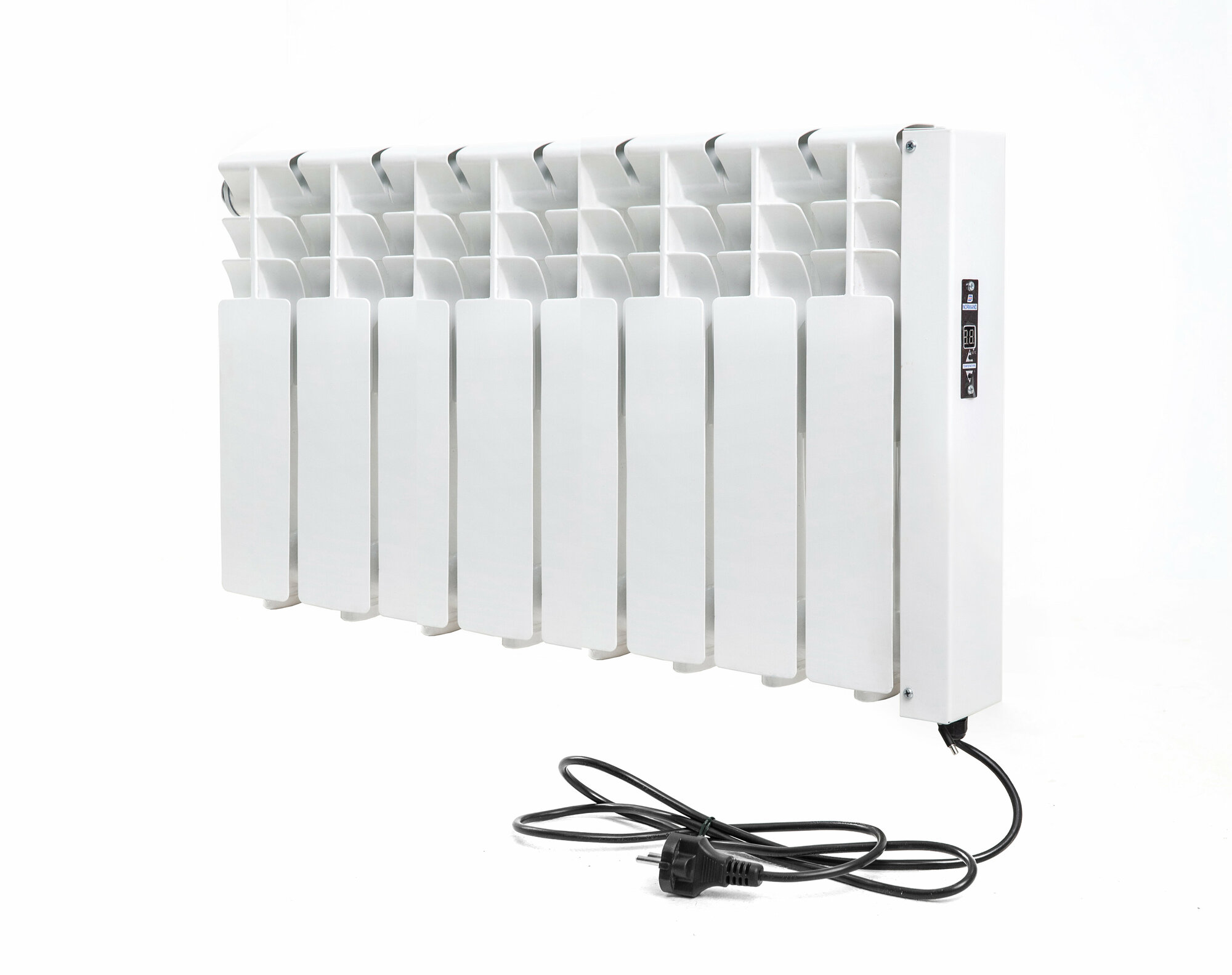 Радиатор отопления электрический энергоэффективный Normand 350 8 секций (белый) с электронным терморегулятором