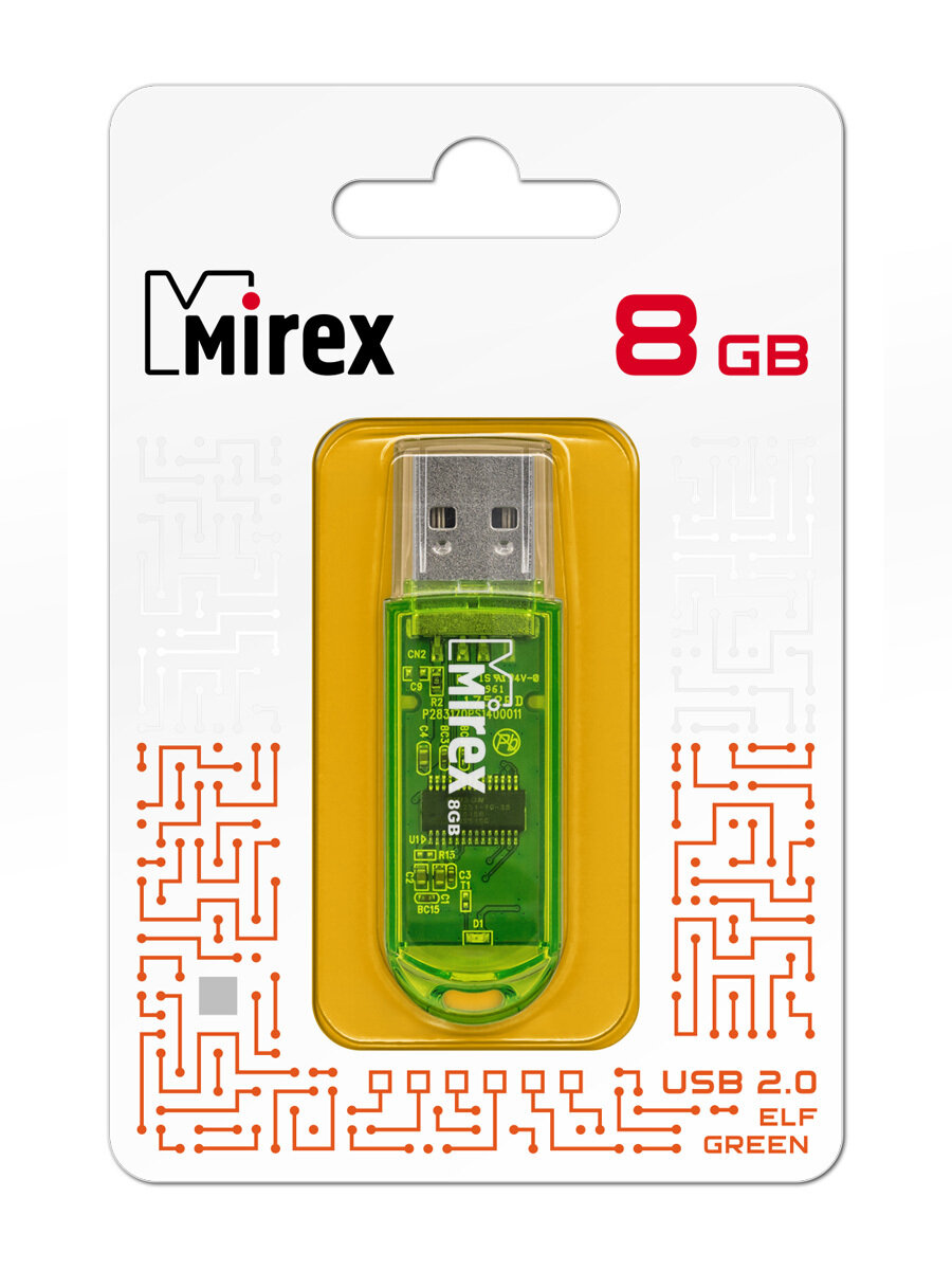 Флеш накопитель 8GB Mirex Elf, USB 2.0, Зеленый - фото №10