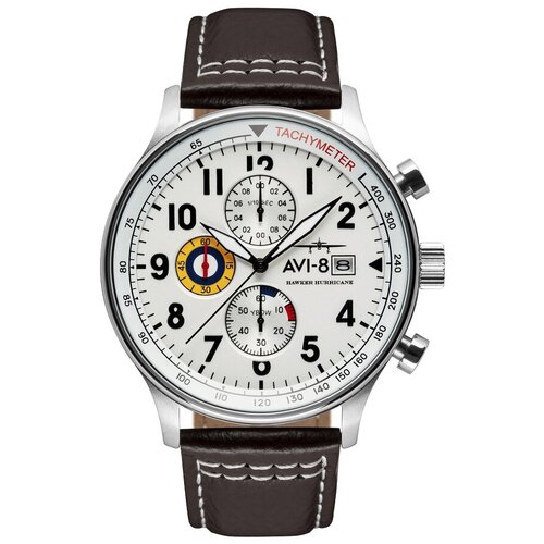 наручные часы avi 8 hawker hurricane av 4011 0i черный синий Наручные часы AVI-8 Hawker Hurricane AV-4011-01, белый