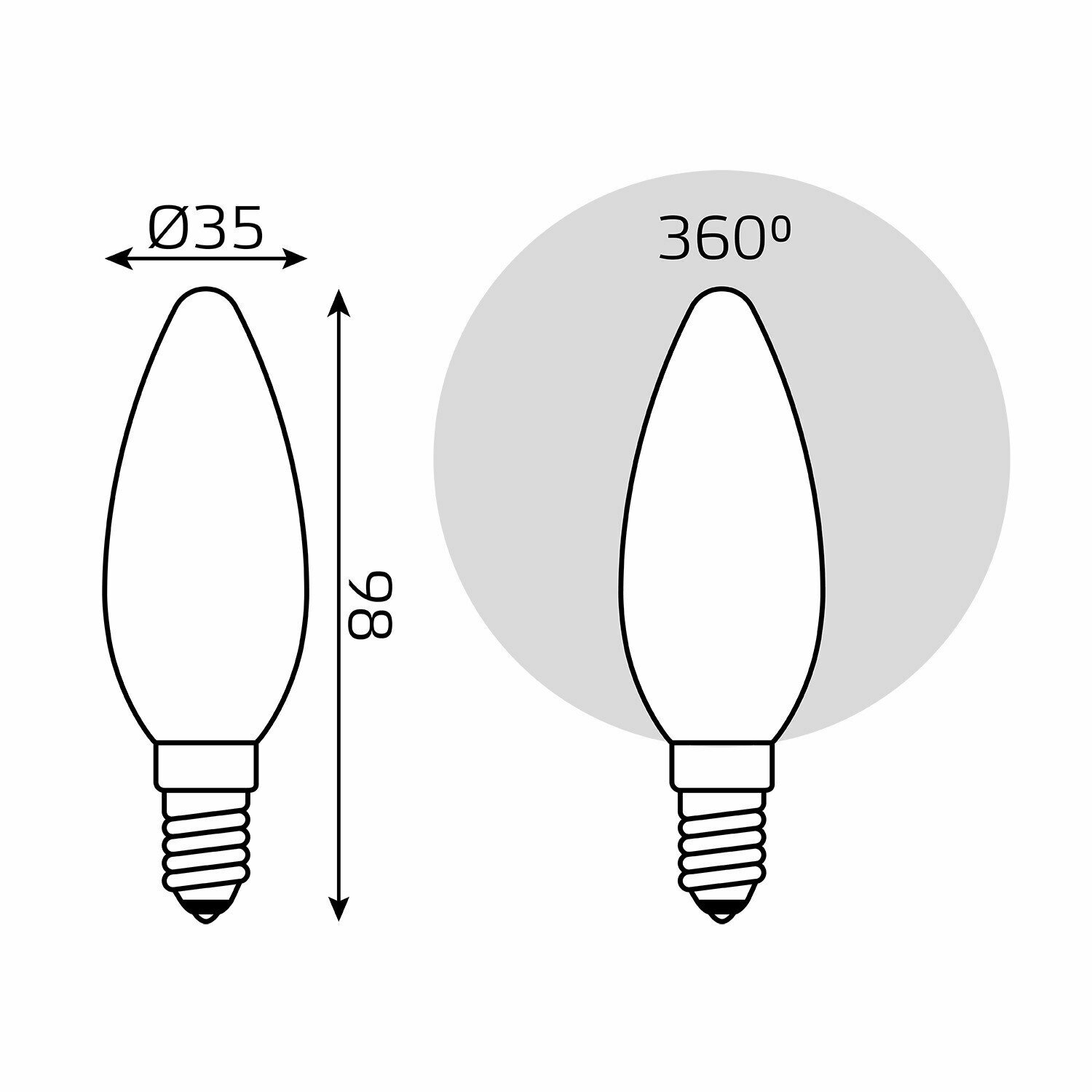 Лампа GAUSS светодиодная Filament 9Вт цок.:E14 свеча 220B 4100K св.свеч.бел.нейт. (упак.:1шт) - фотография № 8