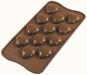 Форма для шоколада Silikomart my love, 12 ячеек, коричневый