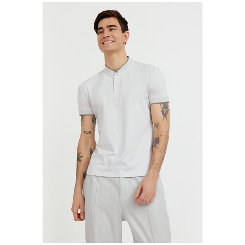 фото Поло finn flare bas-20013 размер l, светло-серый (219)