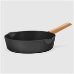 Сковорода kitchenstar Fusomoku 26 см с деревянной ручкой / Для всех типов плит / Сковородка глубокая / Антипригарное покрытие / Кухонная утварь - изображение
