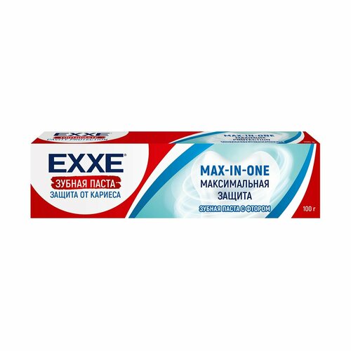 Зубная паста EXXE Максимальная защита от кариеса Max-in-one, 100 г exxe зубная паста max in one максимальная защита от кариеса 100г 6 шт