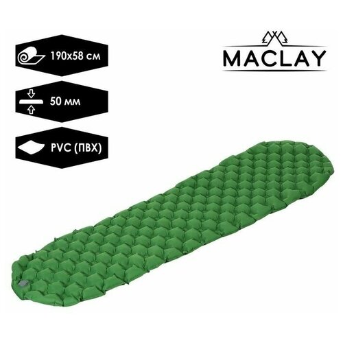 Коврик для кемпинга надувной 190 х 58 х 5 см цвет зеленый 2990₽