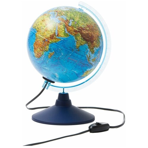 Глобус Земли физико-политический с подсветкой URM, на круглой подставке, диаметр 21 см