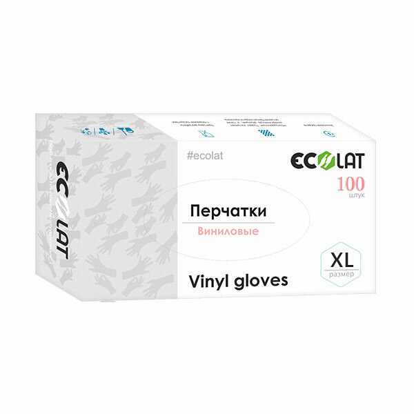 ECOLAT Перчатки виниловые, прозрачные, размер M / EcoLat 100 шт - фото №6