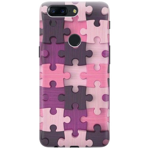 фото Cиликоновый чехол на oneplus 5t / ванплюс 5т с принтом "сиреневый паззл" gosso