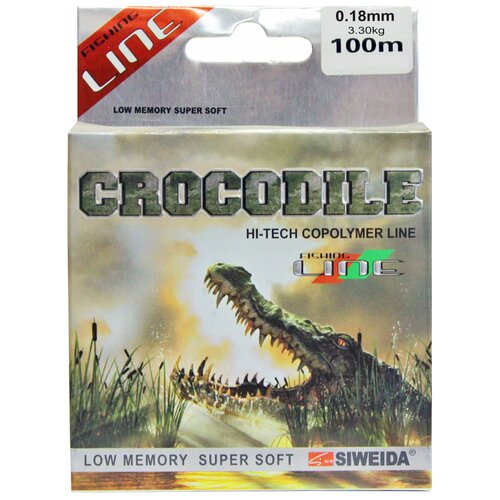 фото Монофильная леска siweida crocodile прозрачная 0.18 мм 100 м 3.3 кг