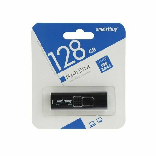 Флешка shion Black, 128 Гб, USB30, чт до 140 Мб/с, зап до 40 Мб/с, черная