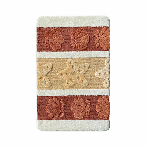 Коврик в ванную L Cadesi Lemis, полипропилен, 50 x 80 см, кремовый/оранжевый