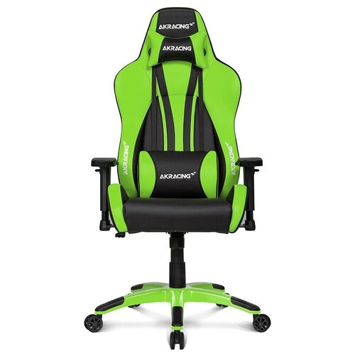 фото Компьютерное кресло akracing premium plus игровое, обивка: искусственная кожа, цвет: черный/зеленый
