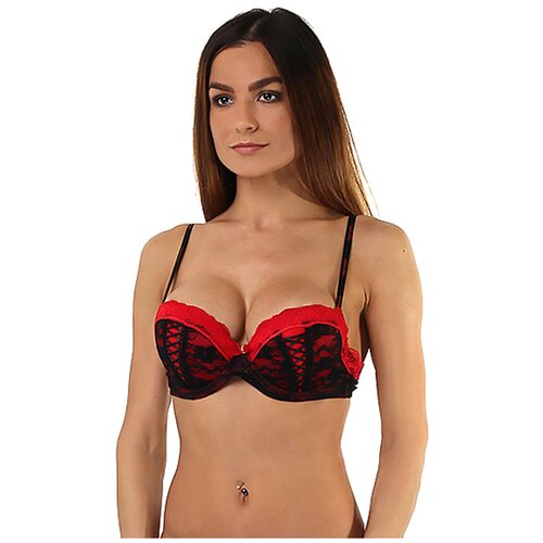 фото Бюстгальтер seven 'til midnight, размер 36d, черный/красный